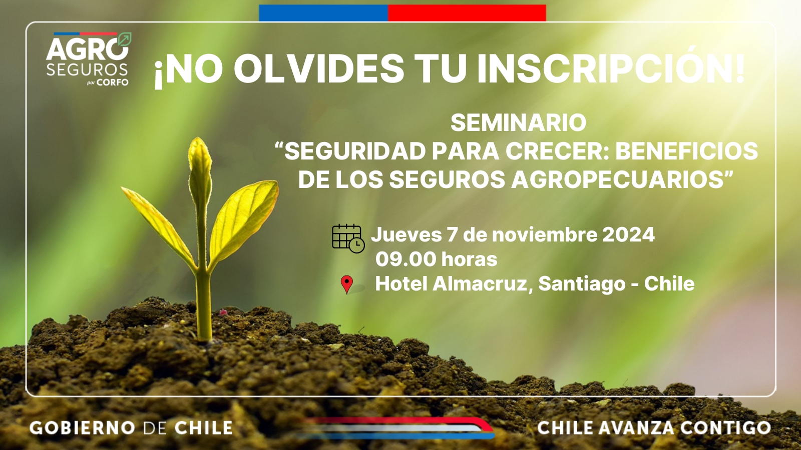 AGROSEGUROS INVITA A PARTICIPAR EN SEMINARIO SOBRE LOS BENEFICIOS DE LOS SEGUROS AGROPECUARIOS